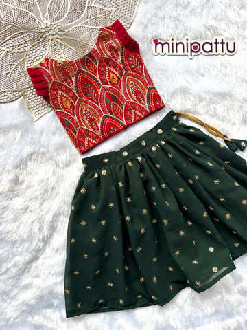Anamika - Pink Green Designer Minipattu