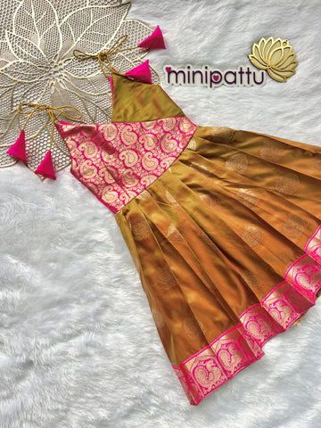 Layla - Musturd Pink Frock Minipattu