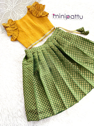 Amara - Mustard Yellow Green Minipattu