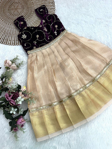Vairah - Velvet Designer Rosegold Minipattu