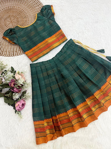 Kasturi - Green Chettinad silk cotton Minipattu