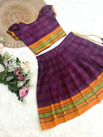 Kasturi - Purple Chettinad silk cotton Minipattu