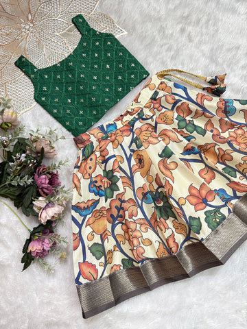 Vriksha - Green Kalamkari Minipattu