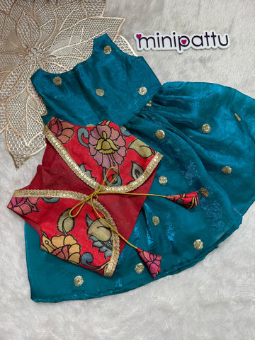 Meha - Red Teal Designer Minipattu