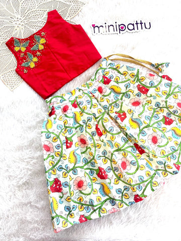 Varnika - Red Kalamkari Minipattu