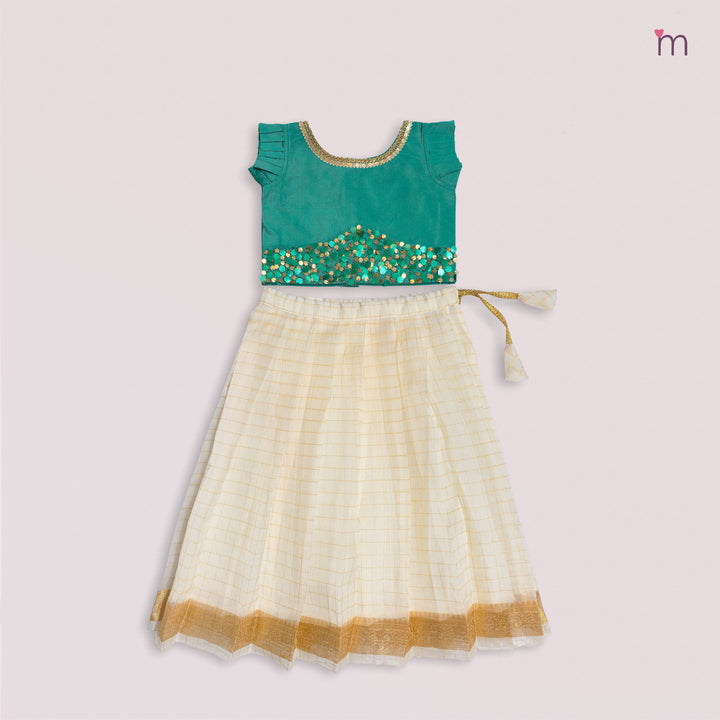 Bhavya - Teal Designer Minipattu