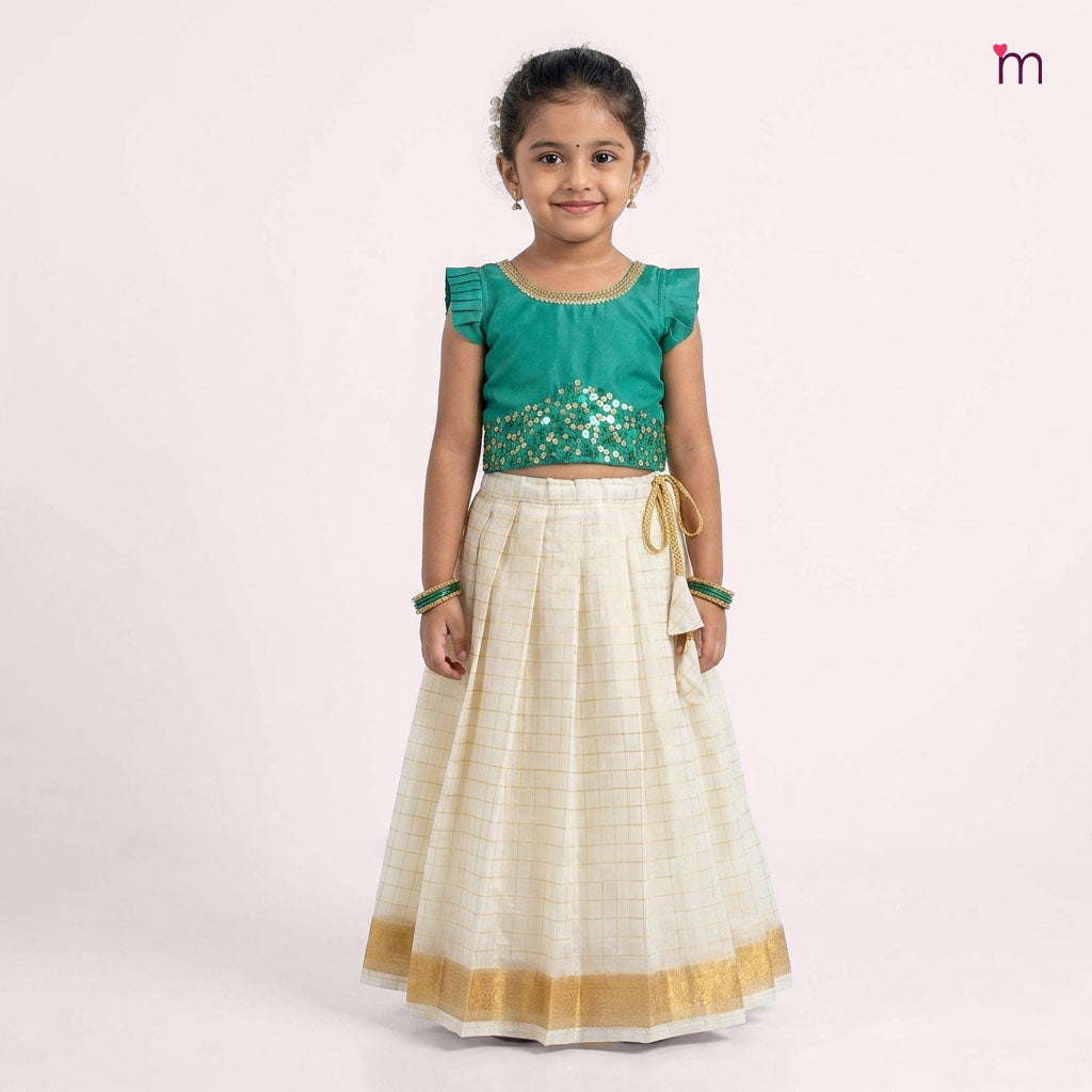Bhavya - Teal Designer Minipattu
