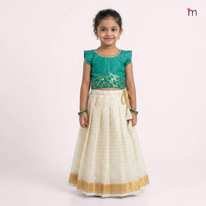 Bhavya - Teal Designer Minipattu