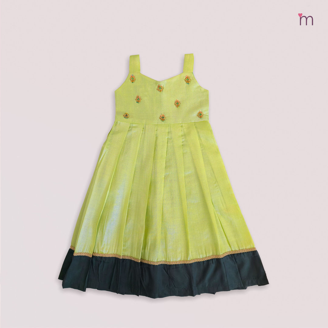 Samaira - Green Tissue Frock Minipattu