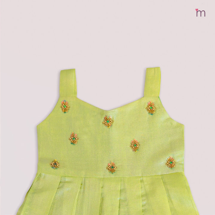 Samaira - Green Tissue Frock Minipattu