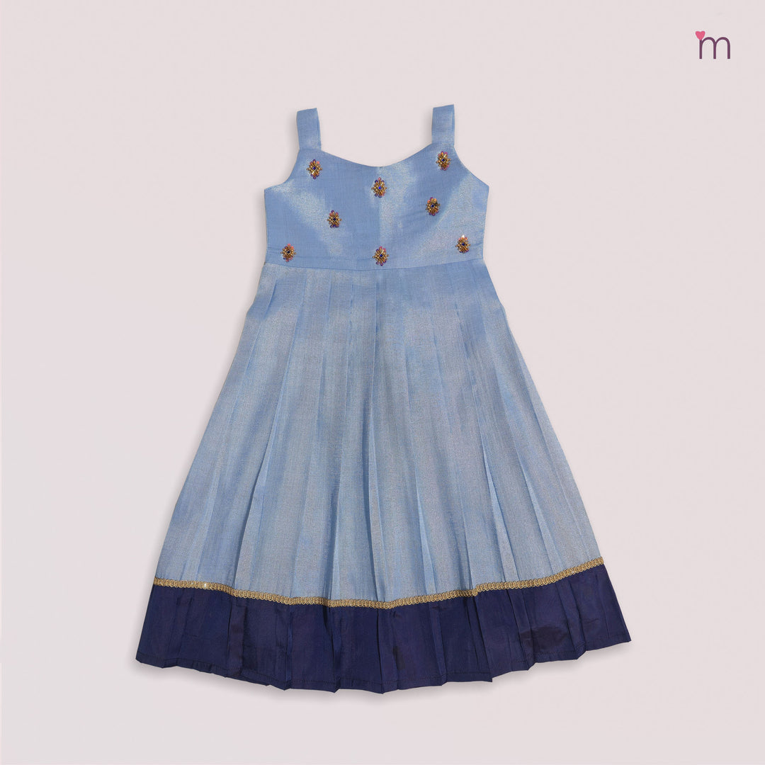 Samaira - Blue Tissue Frock Minipattu