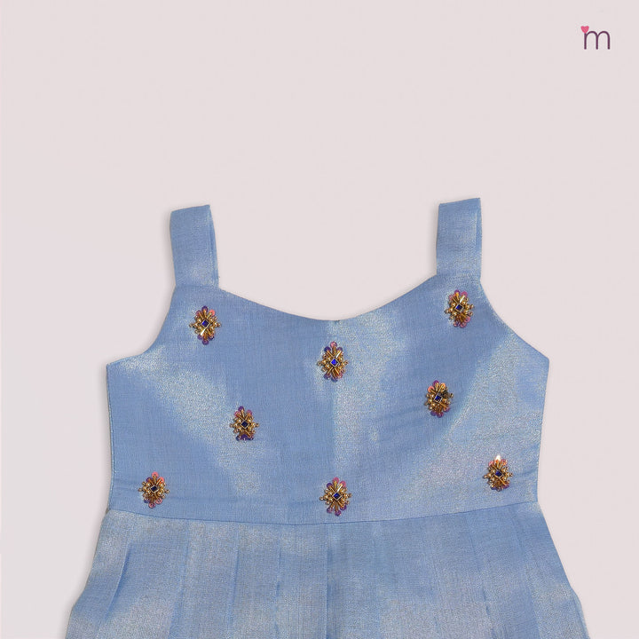Samaira - Blue Tissue Frock Minipattu