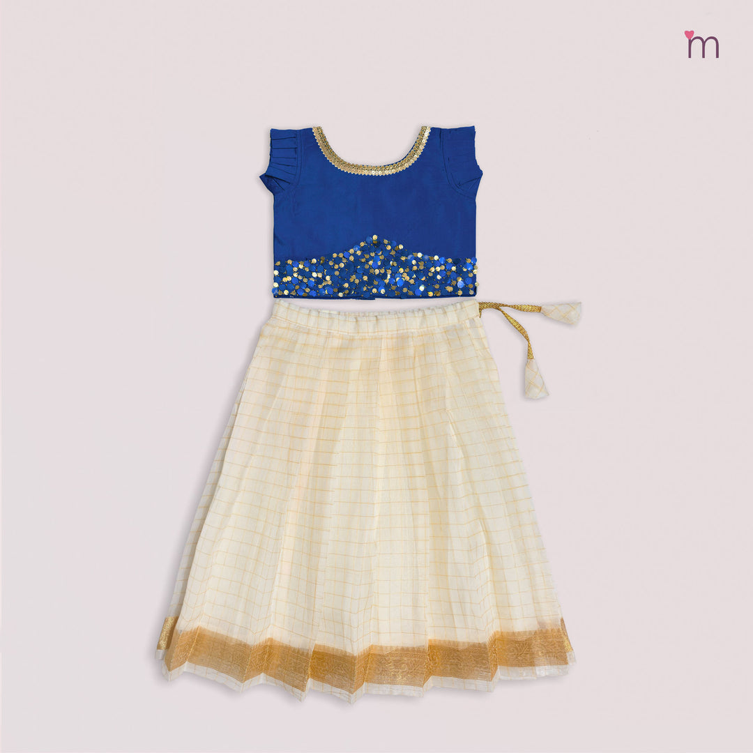 Bhavya - Blue Designer Minipattu