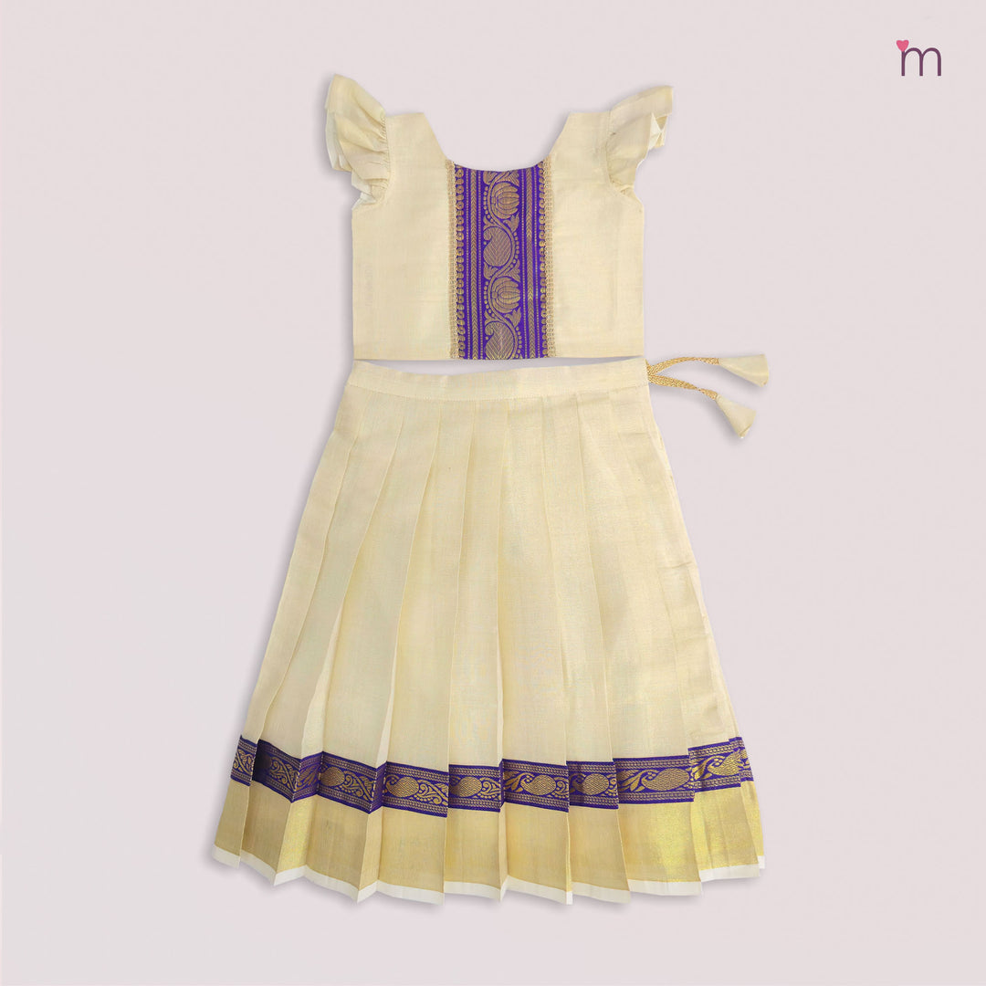 Aswathi - Tissue Violet Border Minipattu