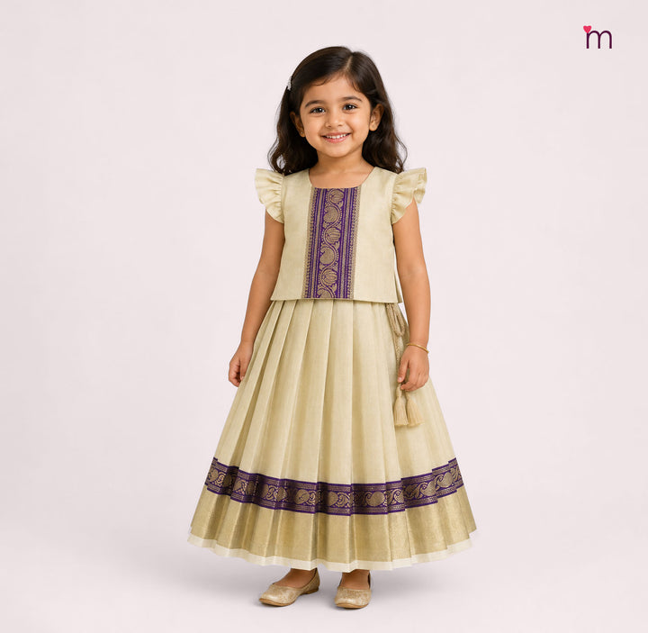 Aswathi - Tissue Violet Border Minipattu