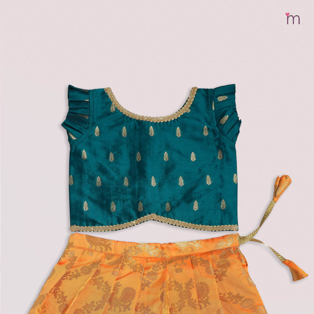 Preetha - Teal Yellow Minipattu