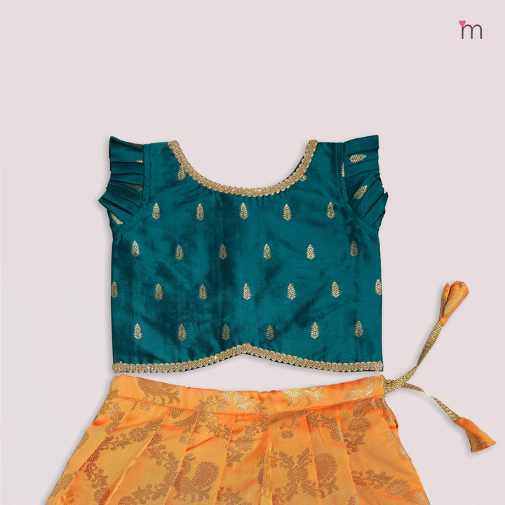 Preetha - Teal Yellow Minipattu