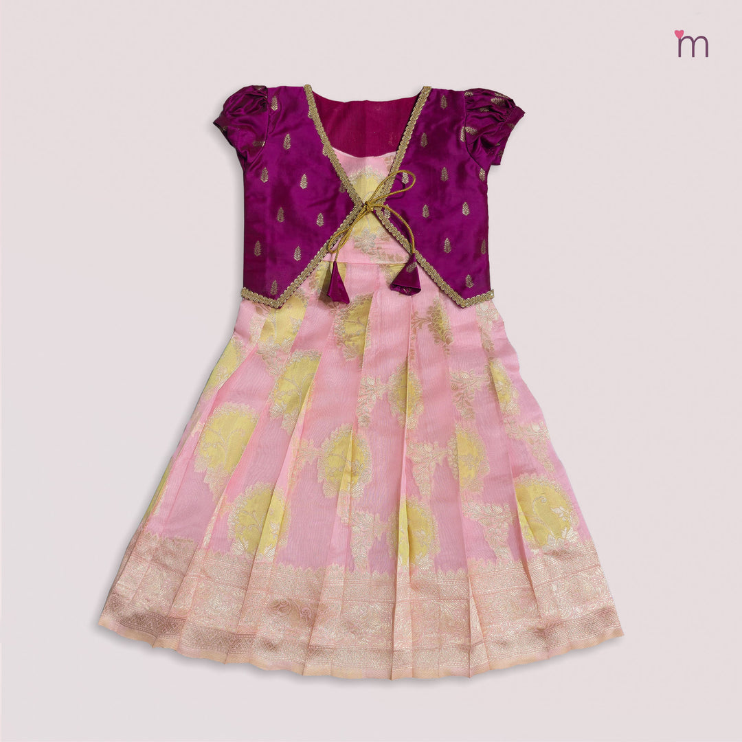 Niharika - Magenta Pink 2 in 1 Designer MiniPattu