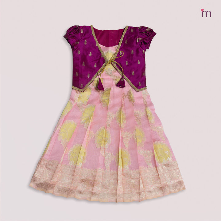 Niharika - Magenta Pink 2 in 1 Designer MiniPattu