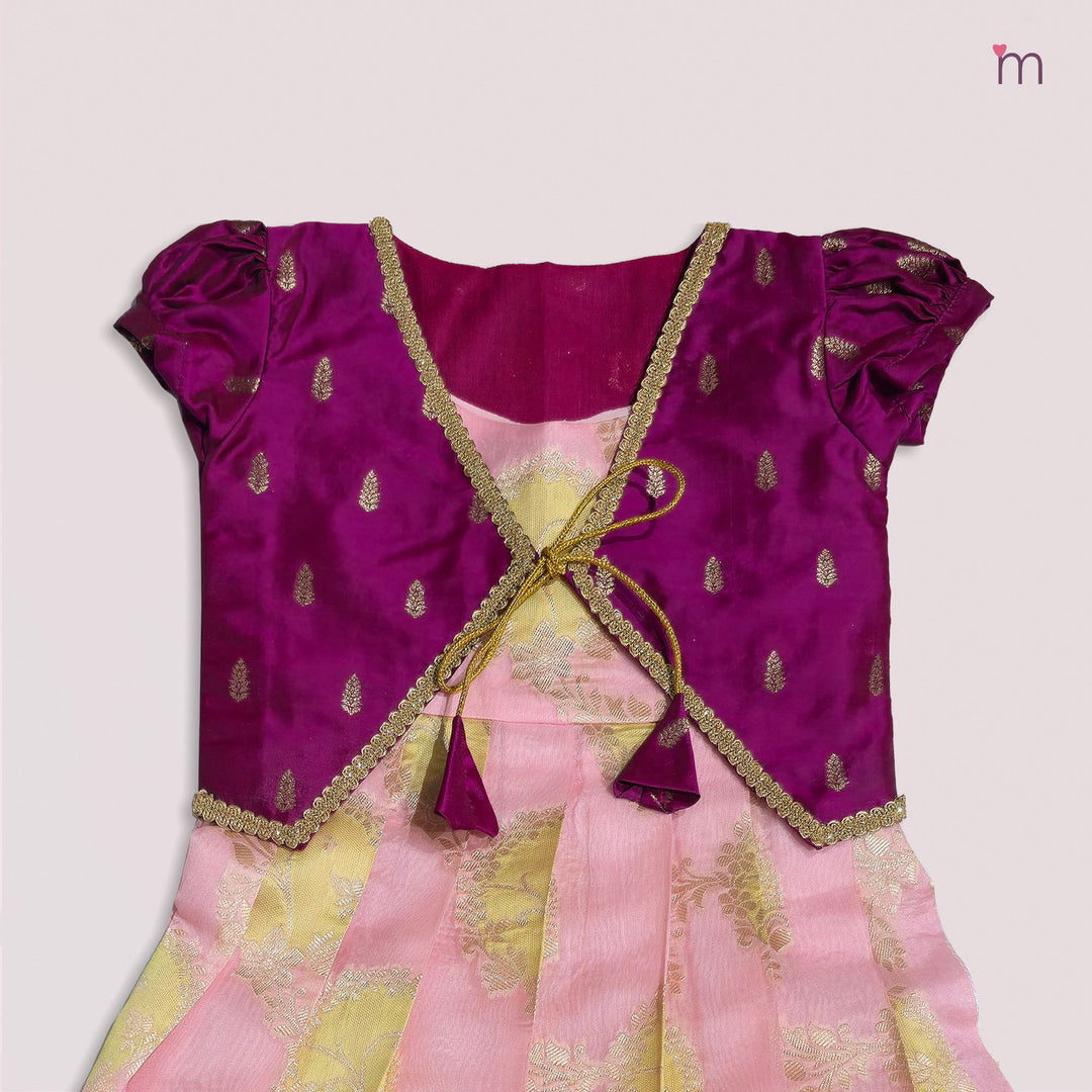 Niharika - Magenta Pink 2 in 1 Designer MiniPattu