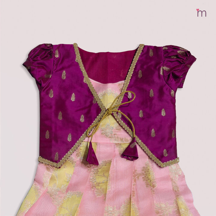 Niharika - Magenta Pink 2 in 1 Designer MiniPattu