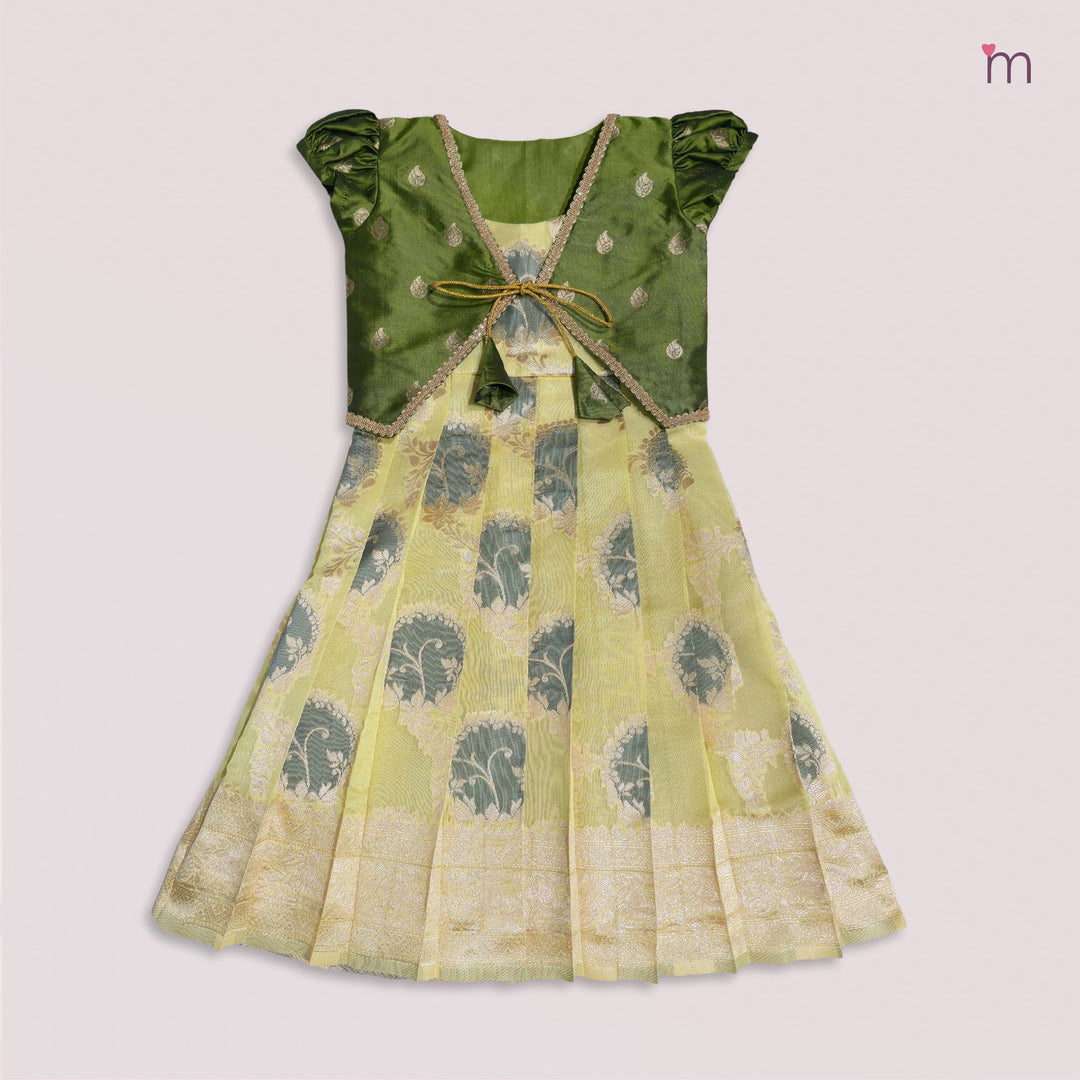 Niharika - Green 2 in 1 Designer MiniPattu