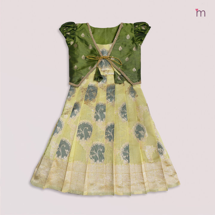Niharika - Green 2 in 1 Designer MiniPattu