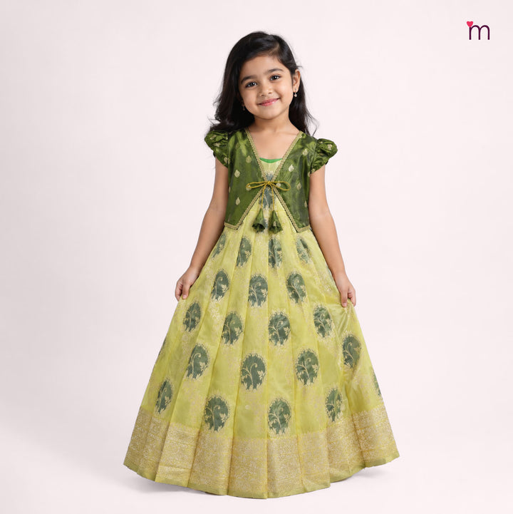 Niharika - Green 2 in 1 Designer MiniPattu