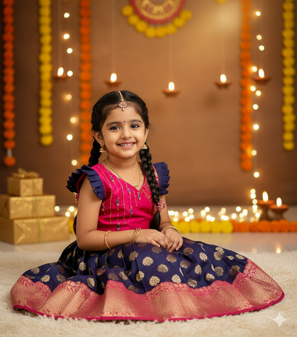 NB Rasya - Pink Blue Designer Minipattu