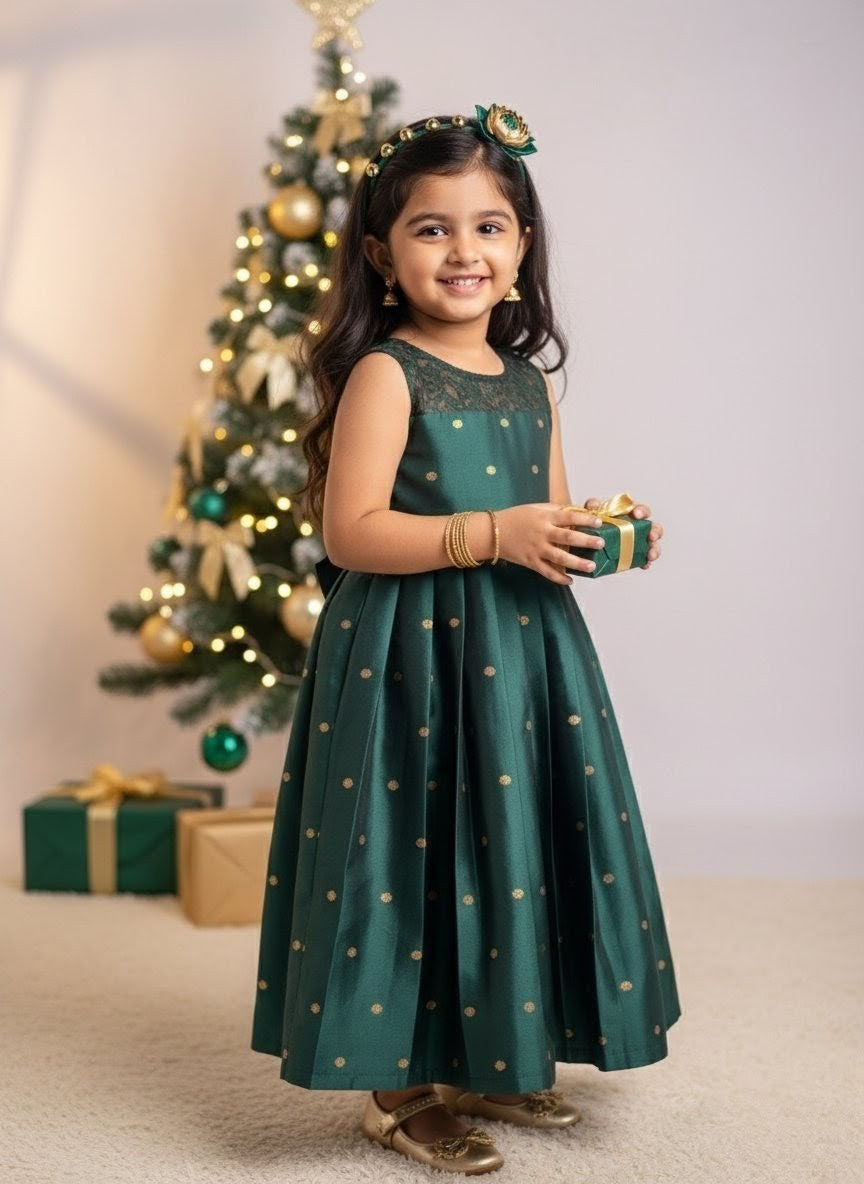 Jingle - Green Butta Frock Minipattu
