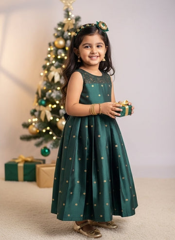 Jingle - Green Butta Frock Minipattu