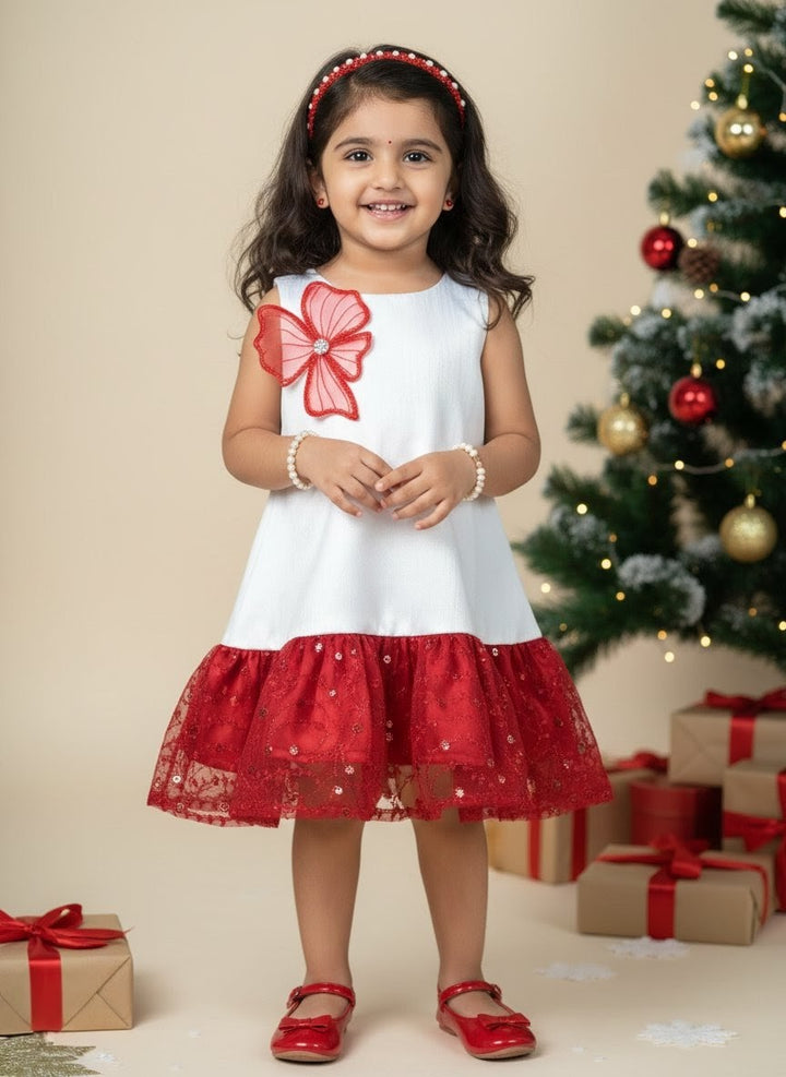 Jingle -White Aline Frock Minipattu