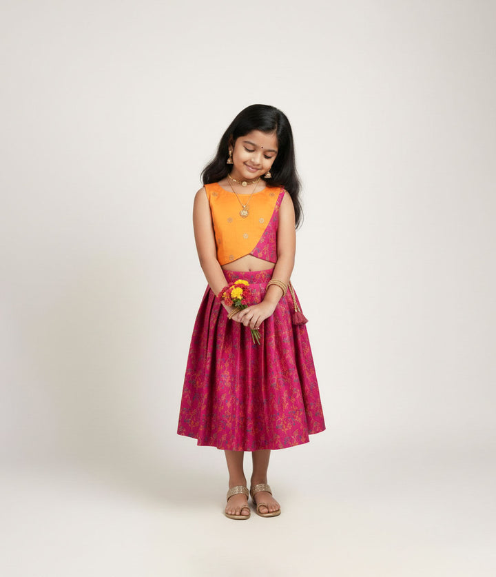 Pranika - Mustard Pink Designer Minipattu