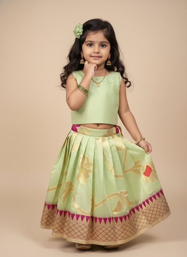 Aditi - Pista Green Designer Minipattu