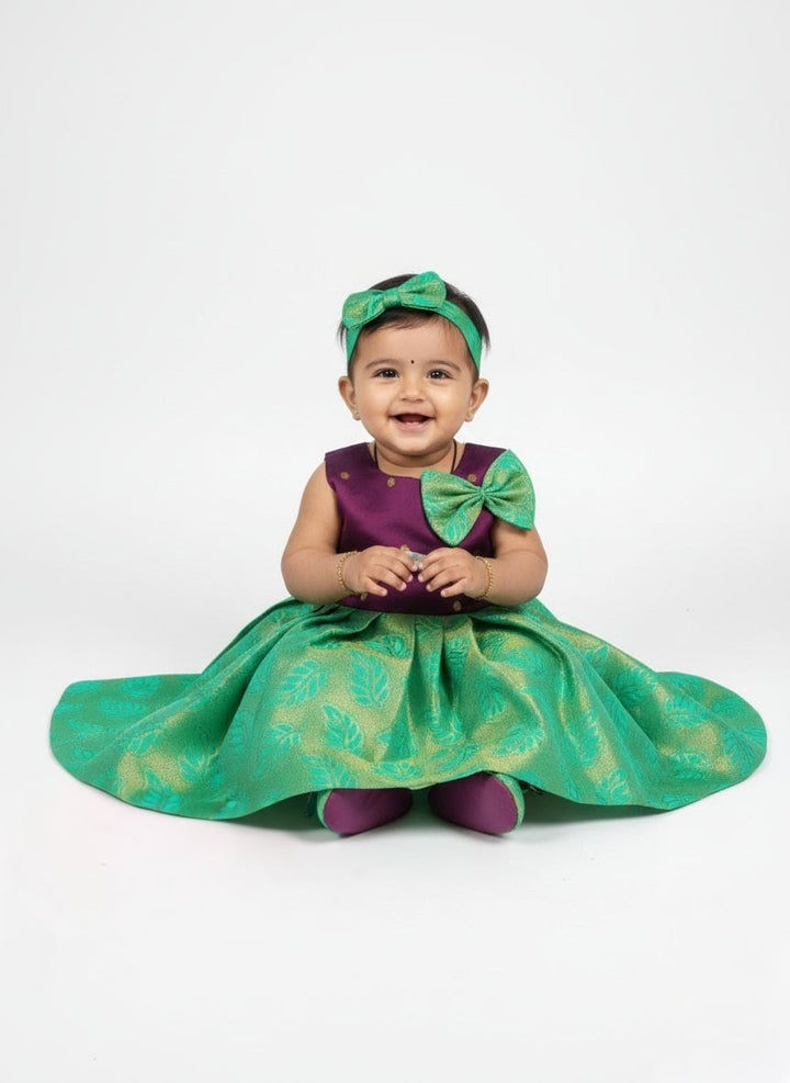 Keerthi - Purple Green Frock Minipattu