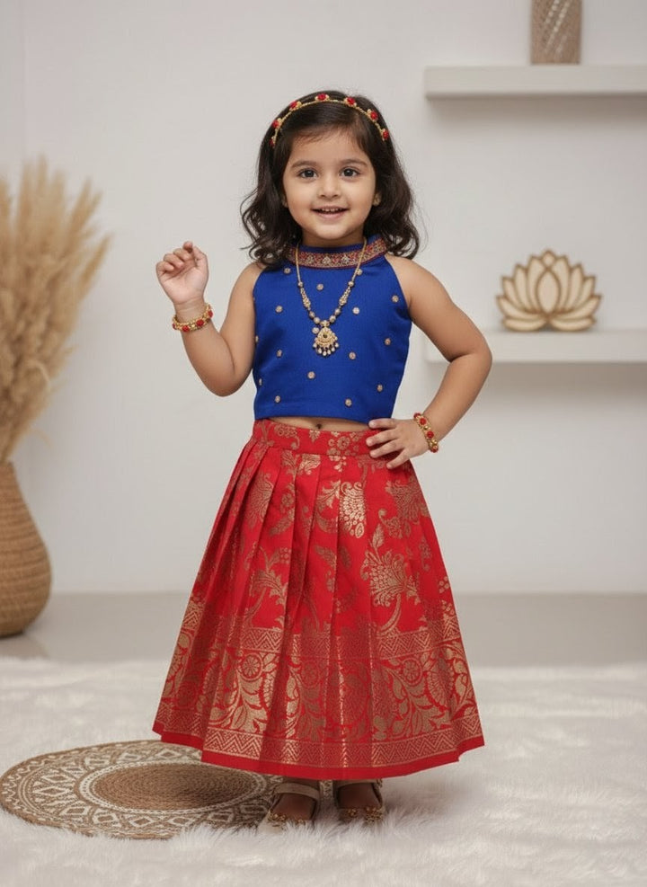 Hasini - Blue Red Designer Minipattu