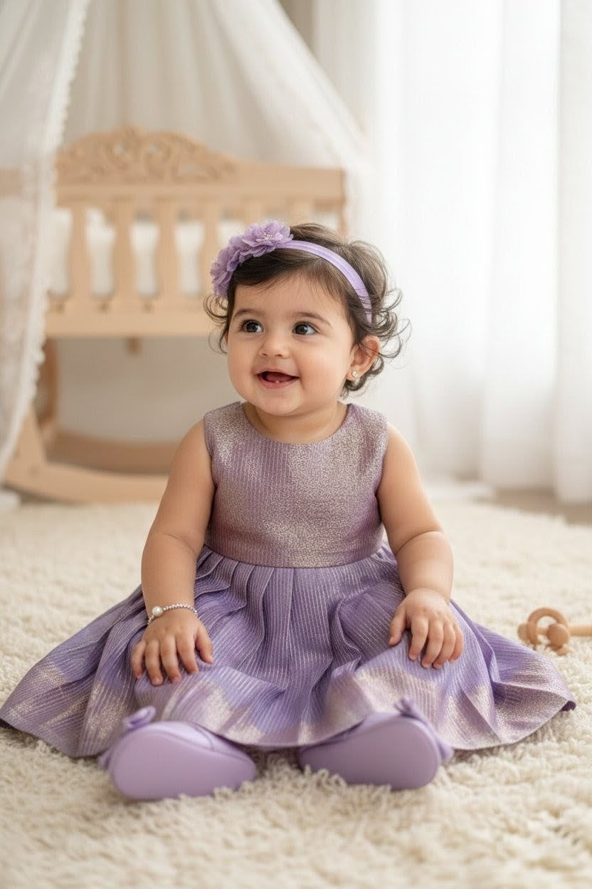 Lavender Tissue Frock Minipattu