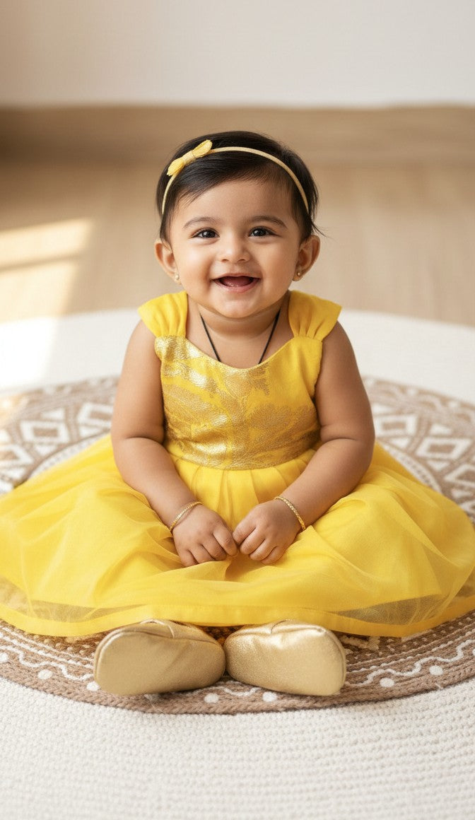 Iyla -Yellow Frock Minipattu