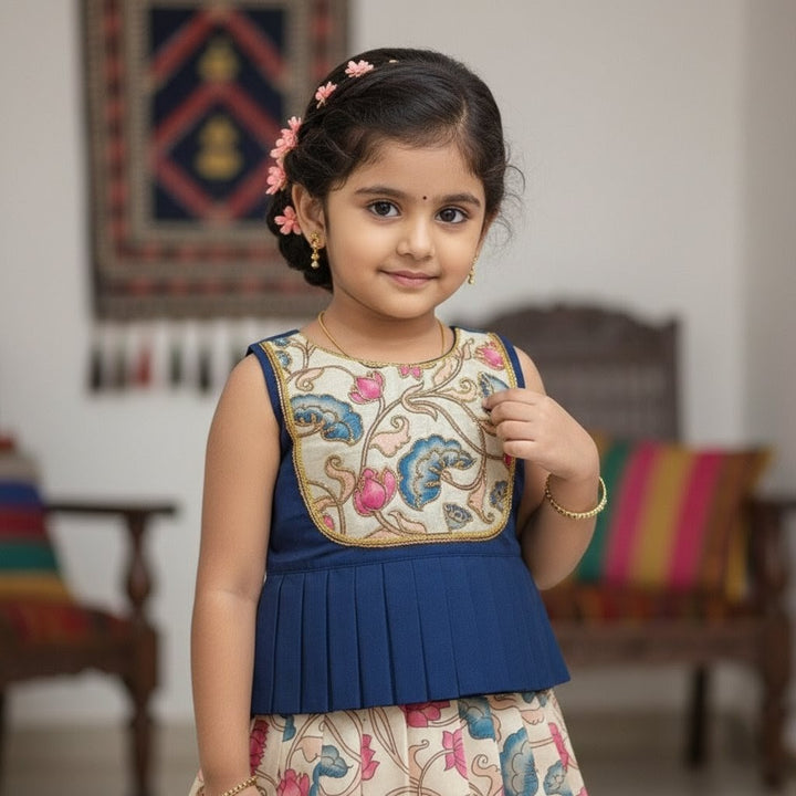 Rakshita - Navy Blue Designer Minipattu