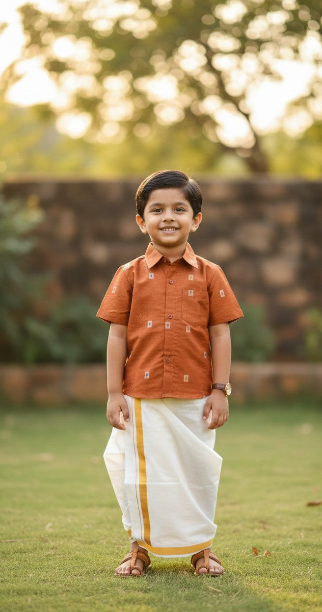 Ranveer - Brown Shirt & Vesti Set