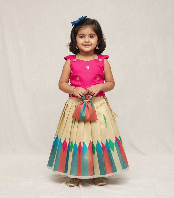 Ziva Designer Pink Ivory Minipattu