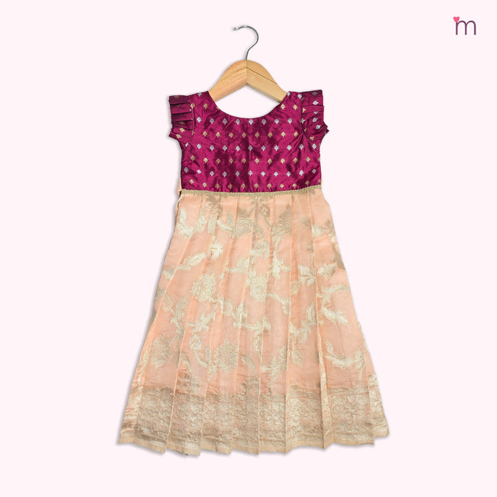 Deepthi - Burgundy Peach Frock Minipattu