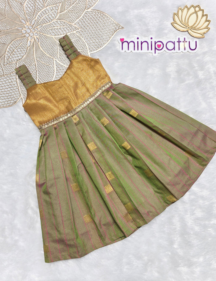 Yamini - Gold Green Frock Minipattu