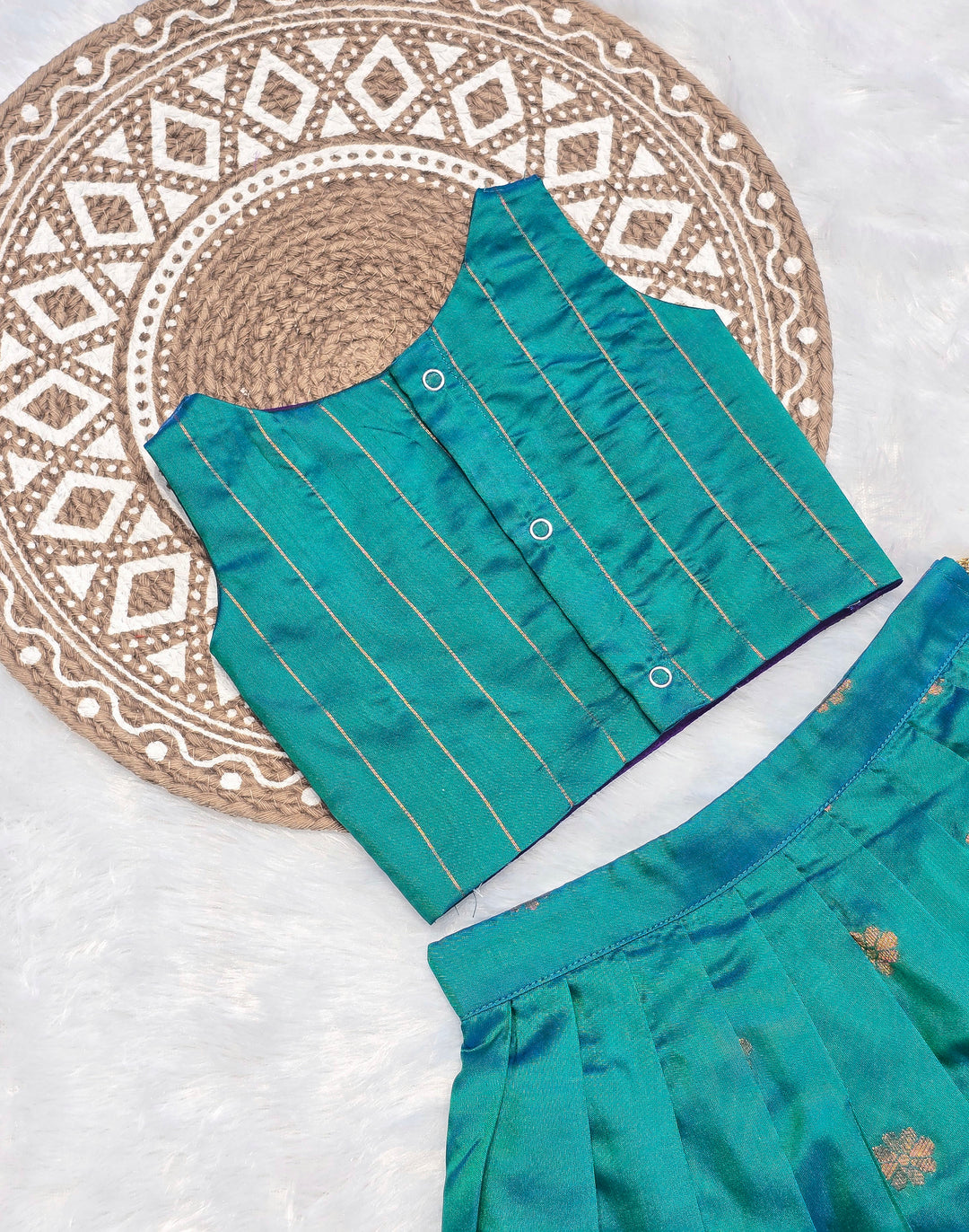 Namratha - Violet Teal Blue Designer Minipattu
