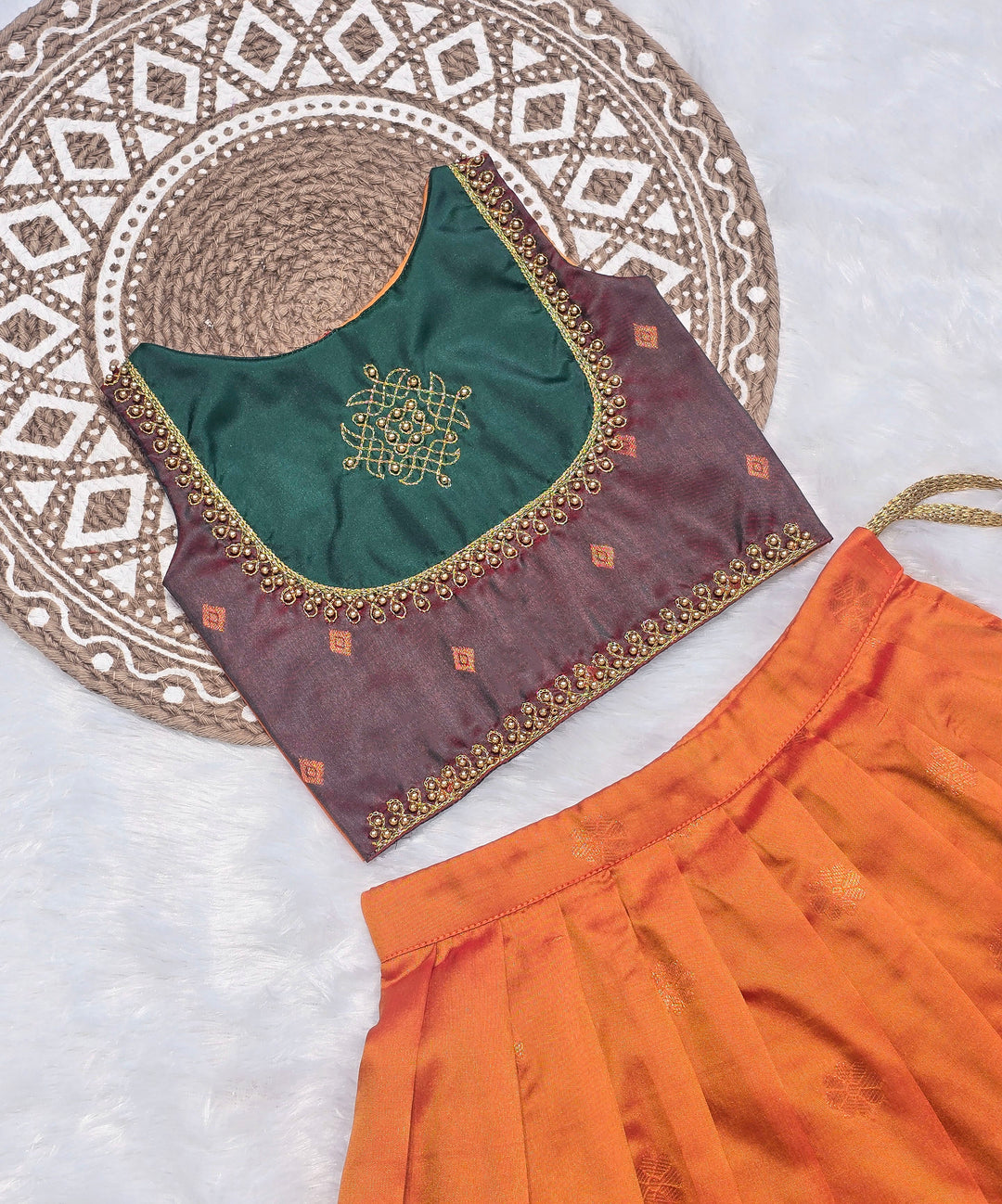 Namratha - Green Mustard Yellow Designer Minipattu