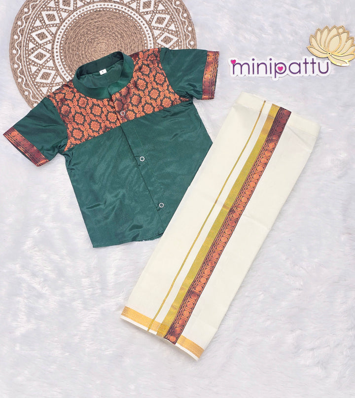 Shyam - Green Shirt & Dhothi Set