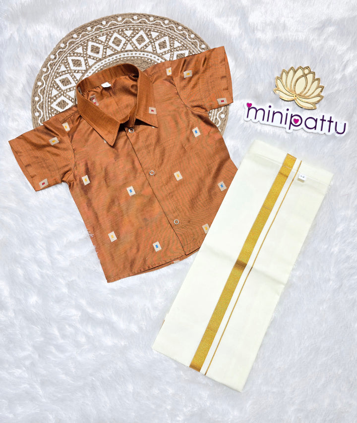 Ranveer - Brown Shirt & Vesti Set