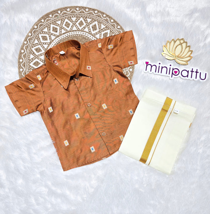 Ranveer - Brown Shirt & Vesti Set