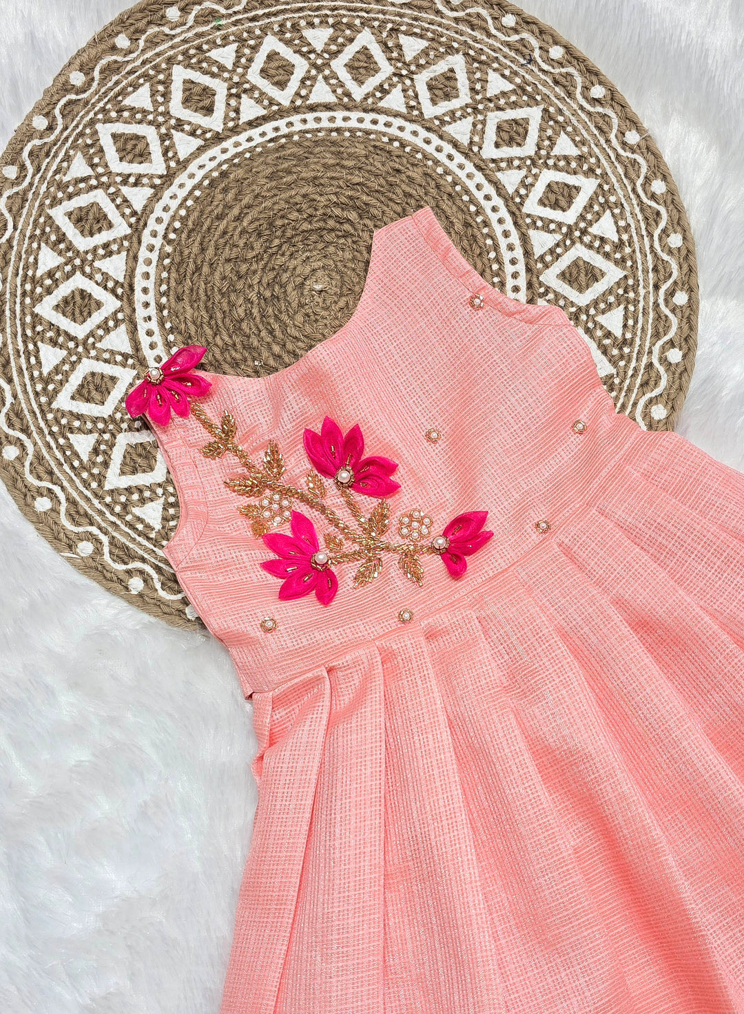 Yashika - Peach Pink Designer Minipattu