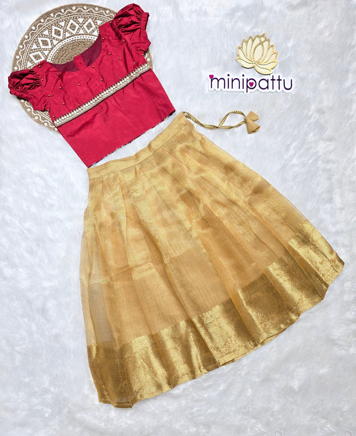 Vainavi - Maroon Gold Minipattu